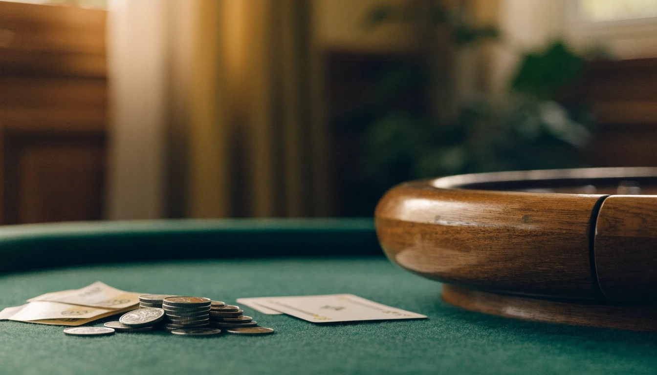 Svenska kronor och roulettehjul på ett grönt casinoinspirerat bord