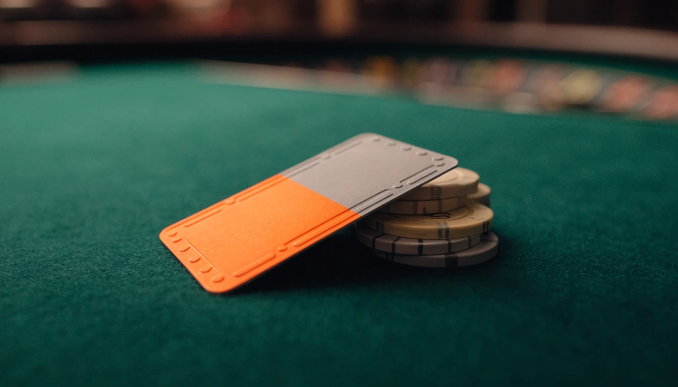Neosurf-presentkort liggande på en casinobordduk med marker